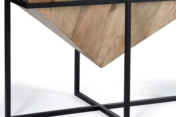 GINER Y COLOMER Table basse en bois de manguier et métal